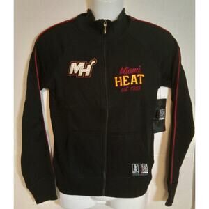 Miami Heat NBA 4Her Full Zip Black Sweater Jacket Medium